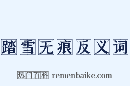 踏雪无痕反义词是什么意思的图片